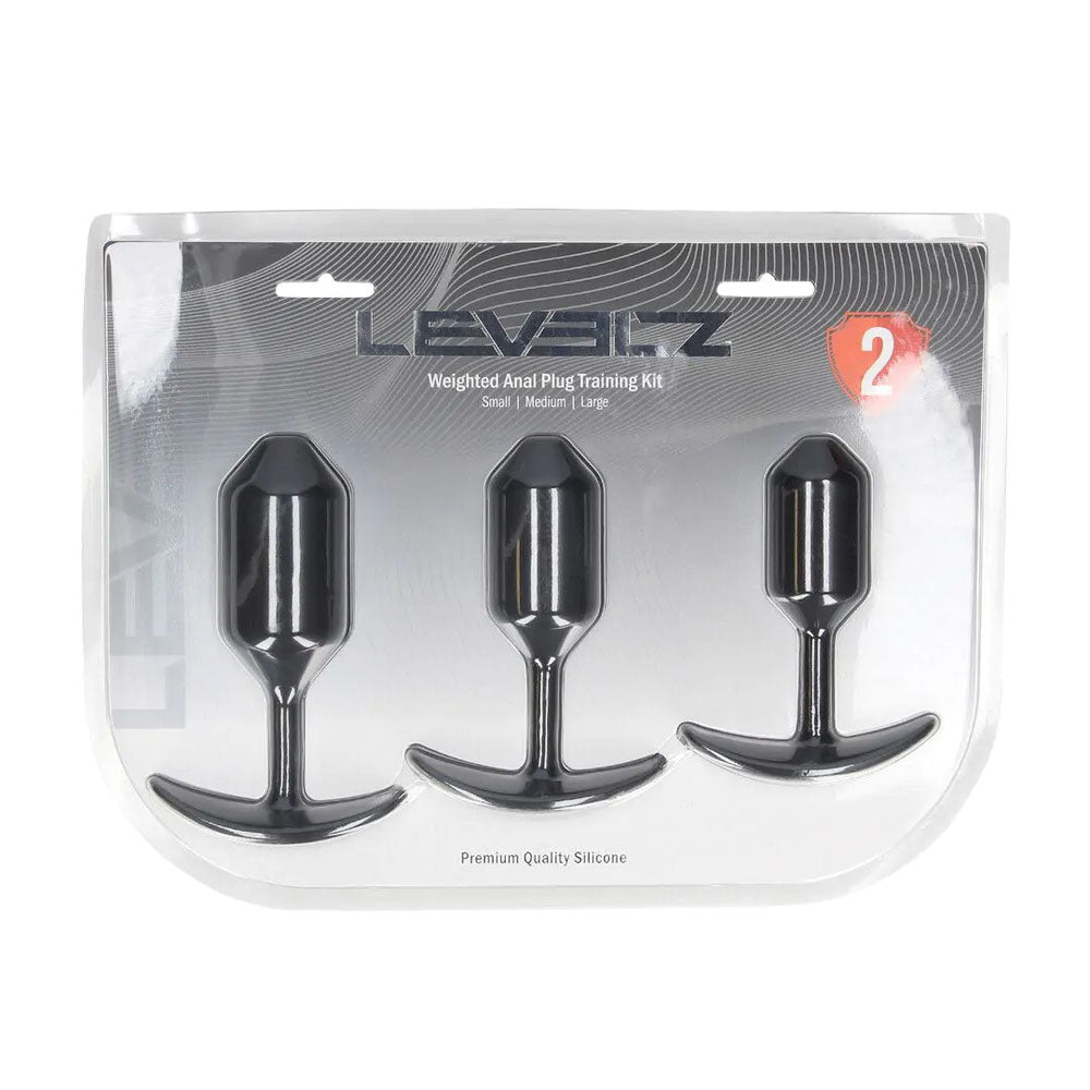 LEVELZ Silicone Weighted Anal Plug Training Set – Weighted Butt Plugs Set of 3 Sizes > Anal Range > Butt Plug Kits