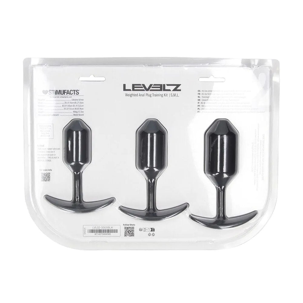 LEVELZ Silicone Weighted Anal Plug Training Set – Weighted Butt Plugs Set of 3 Sizes > Anal Range > Butt Plug Kits