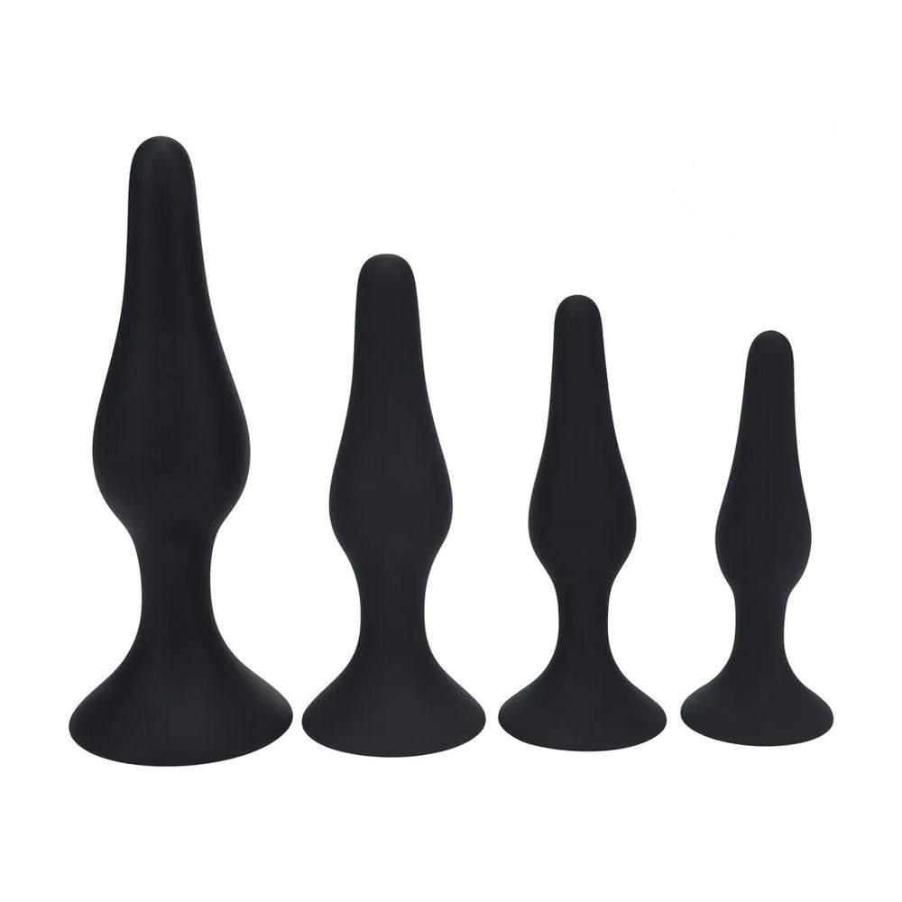 Levelz Slim Silicone Anal Plug Kit Set of Four – Premium Silicone Butt Plugs > Anal Range > Butt Plug Kits Main image