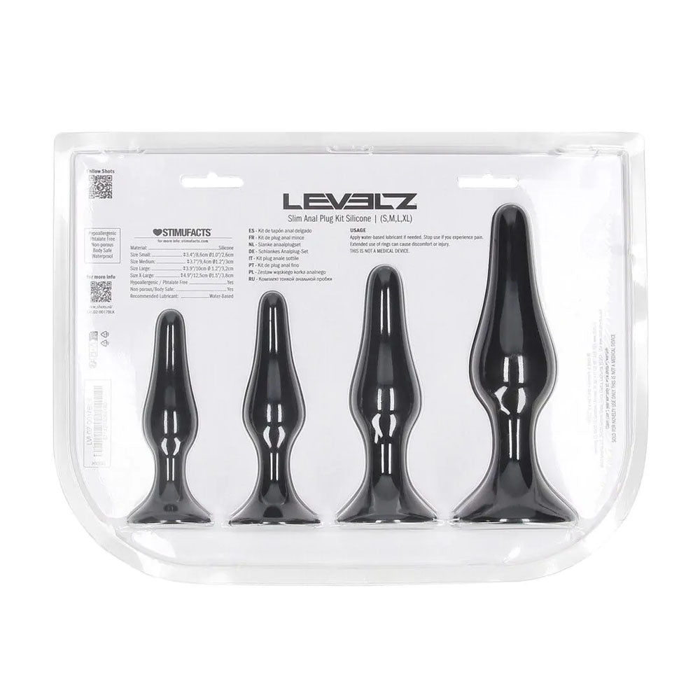 Levelz Slim Silicone Anal Plug Kit Set of Four – Premium Silicone Butt Plugs > Anal Range > Butt Plug Kits