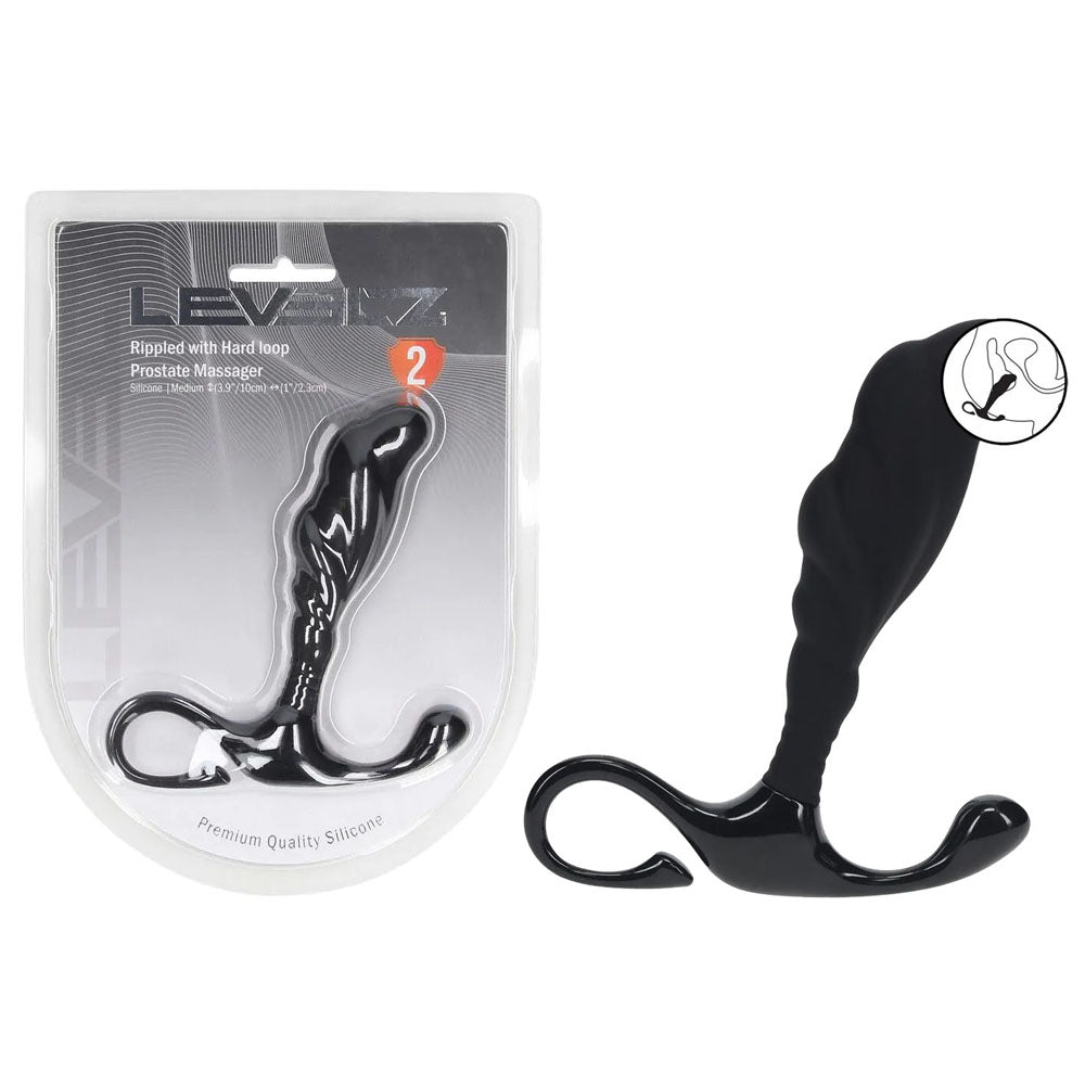LEVELZ Rippled Medium (Silicone) – Medium Silicone Prostate Massager Black > Anal Range > Prostate Plugs