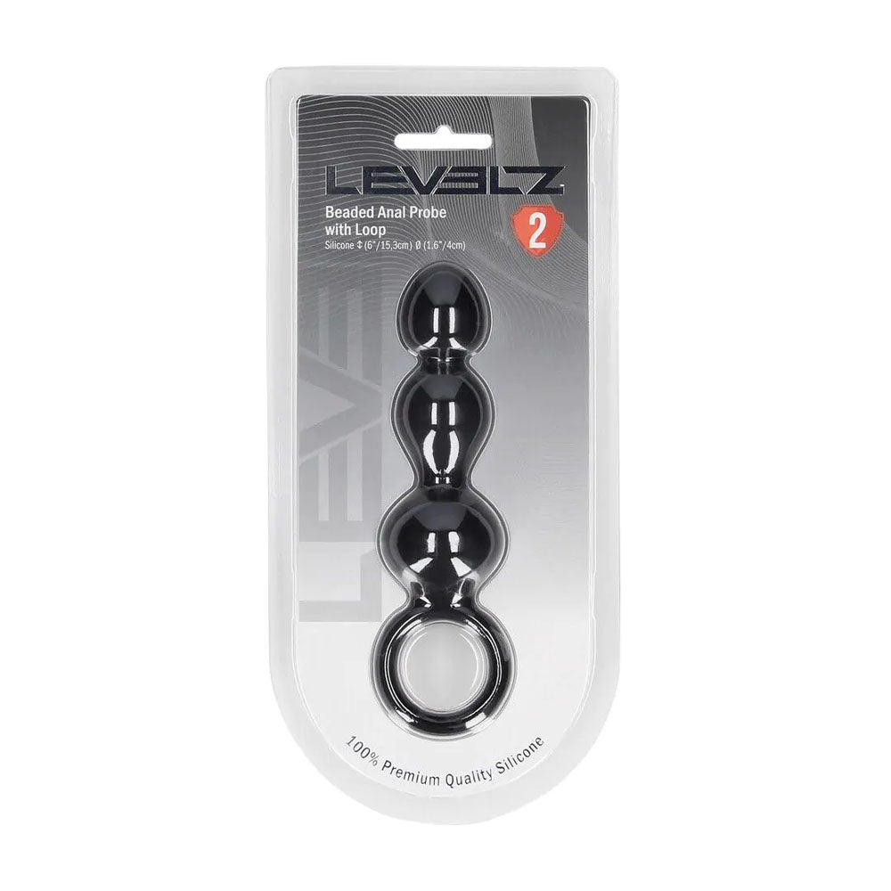 LEVELZ Beaded Silicone Anal Probe with Loop – 15.3 cm Silicone Beaded Anal Plug > Anal Range > Anal Beads