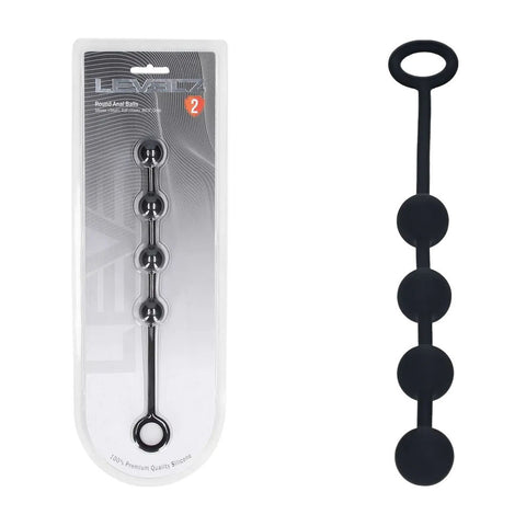 Levelz Round Silicone Small Anal Balls 23 cm 20 mm – Slim Flexible Silicone Anal Balls Black > Anal Range > Anal Beads