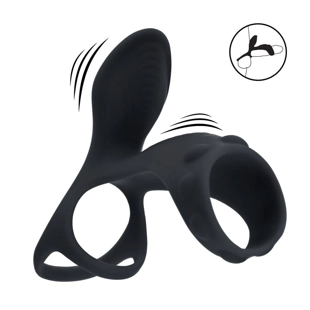 LEVELZ Vibrating Cock and Ball Ring with Shaft Loop – USB Rechargeable Vibrating Cock and Ball Ring Cock Rings Vibrating