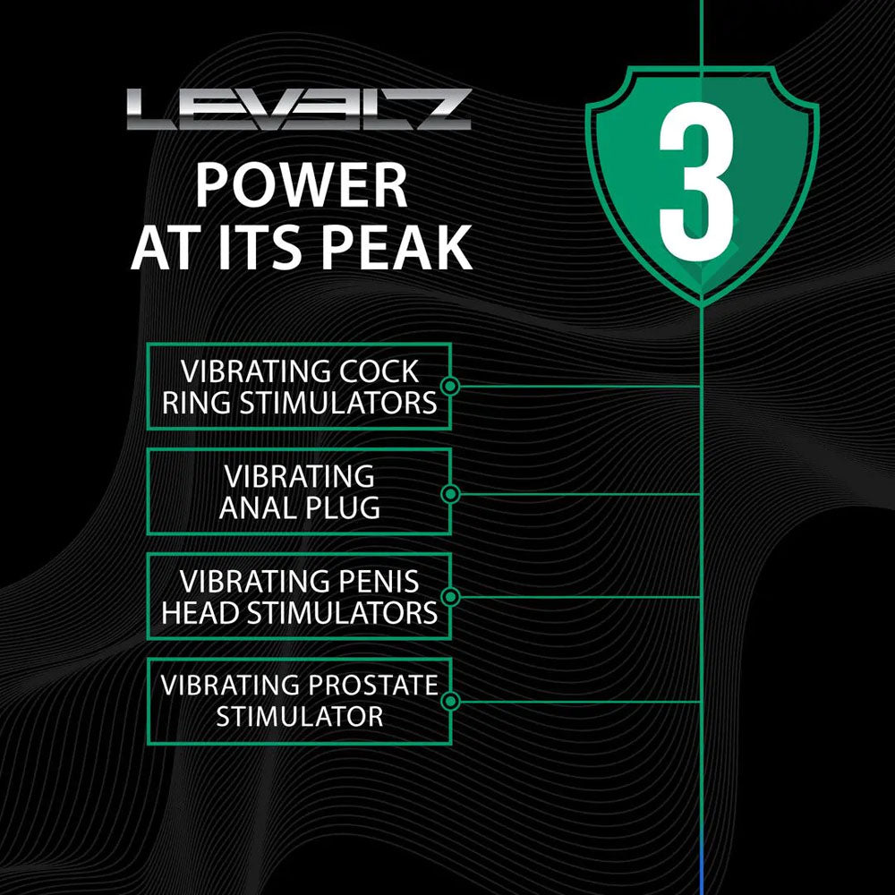 LEVELZ TriO (Black) – USB Rechargeable Vibrating and Thrusting Cock Ring with Prostate Stimulator > Anal Range > Prostate Plugs