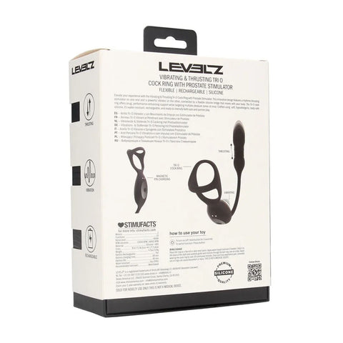 LEVELZ TriO (Black) – USB Rechargeable Vibrating and Thrusting Cock Ring with Prostate Stimulator > Anal Range > Prostate Plugs