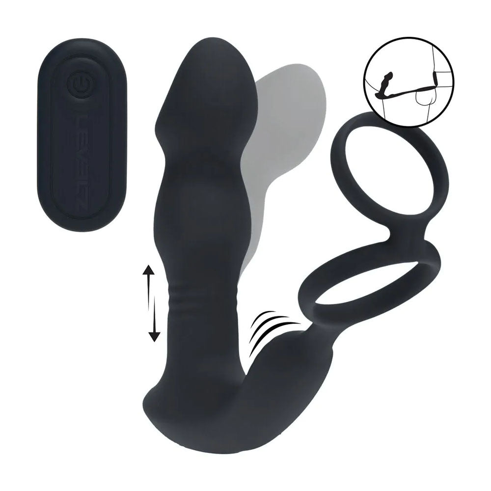 Levelz Remote Controlled Prostate Stimulator with Cock Ring – USB Rechargeable Vibrating Thrusting Prostate Massager > Anal Range > Prostate Plugs