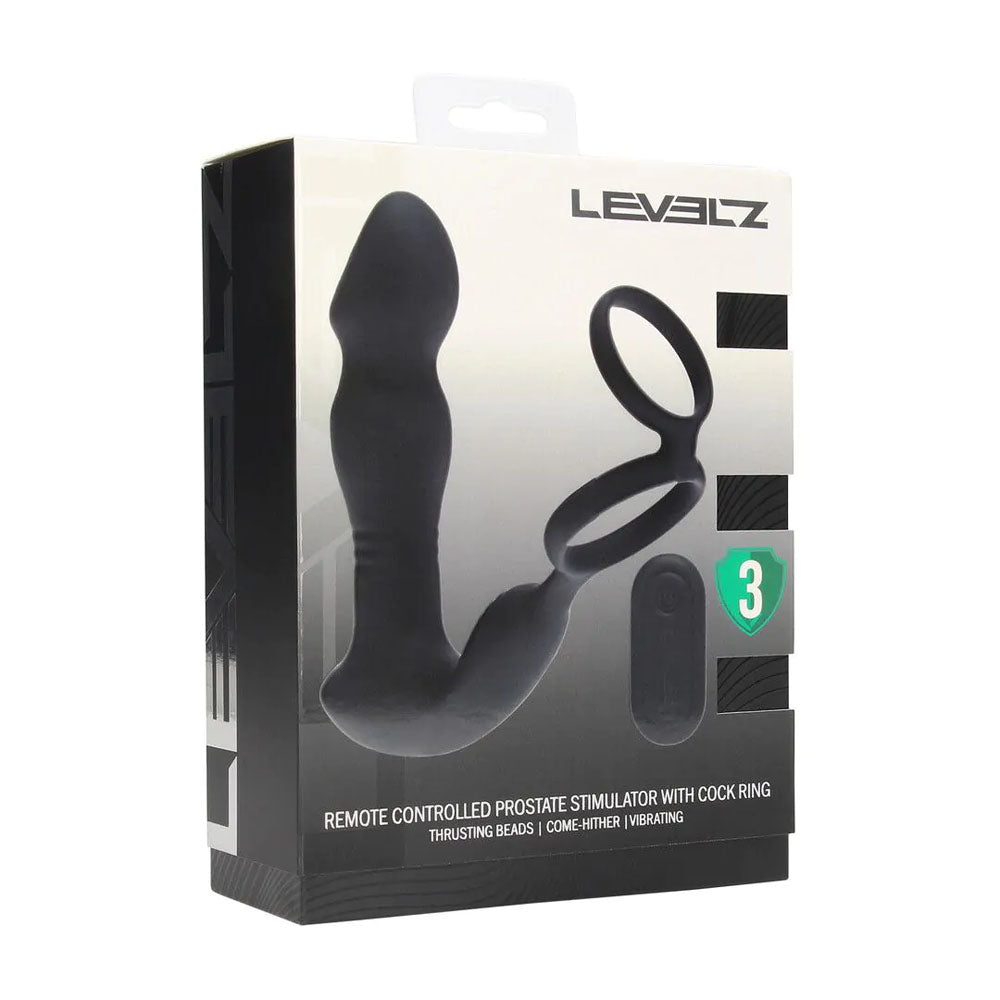 Levelz Remote Controlled Prostate Stimulator with Cock Ring – USB Rechargeable Vibrating Thrusting Prostate Massager > Anal Range > Prostate Plugs
