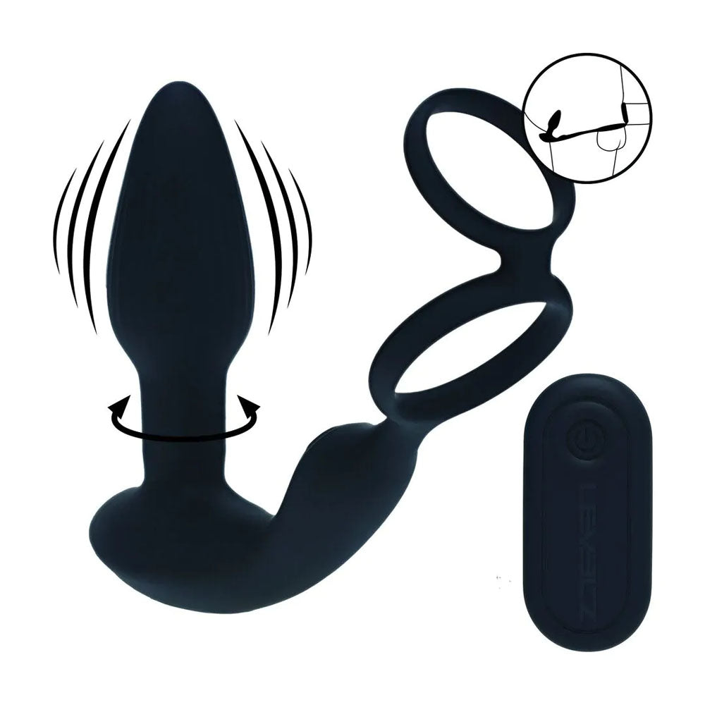 Levelz Dual Vibrating Prostate Stimulator with Cock Ring – USB Rechargeable Vibrating Butt Plug with Cock Ring > Anal Range > Prostate Plugs
