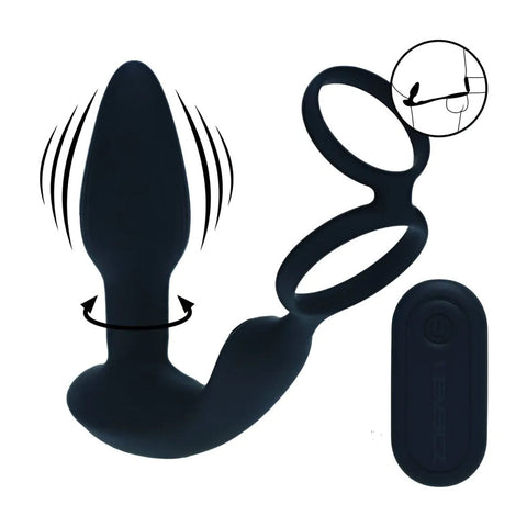 Levelz Dual Vibrating Prostate Stimulator with Cock Ring – USB Rechargeable Vibrating Butt Plug with Cock Ring > Anal Range > Prostate Plugs