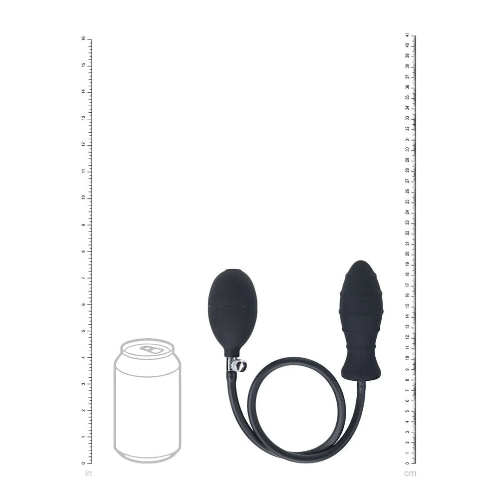 LEVELZ Ribbed Inflatable Butt Plug – Inflatable Silicone Butt Plug with Textured Shaft and Flared Base > Anal Range > Tunnel and Stretchers