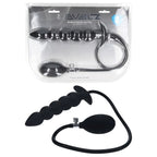 Levelz Beaded Inflatable – 12 cm Smooth Silicone Anal Plug Black > Anal Range > Tunnel and Stretchers