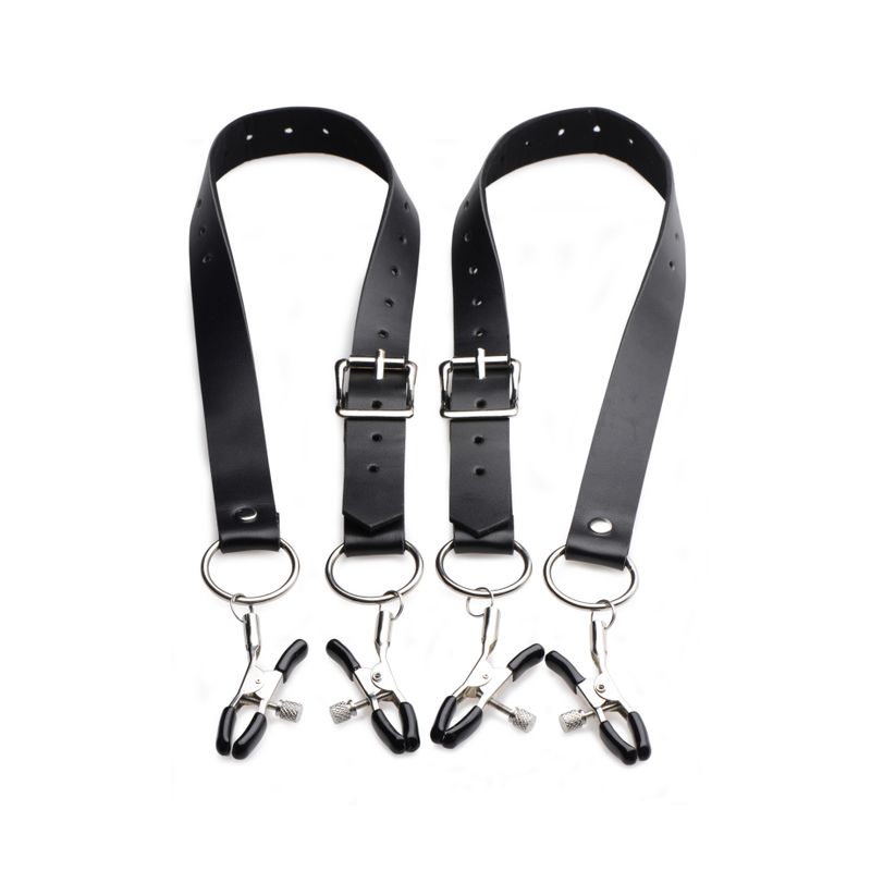 Labia Spreader Straps with Adjustable Clamps – Bondage Straps > Sex Toys > Sex Positioners Main image