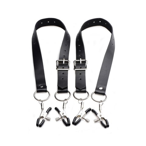 Labia Spreader Straps with Adjustable Clamps – Bondage Straps > Sex Toys > Sex Positioners