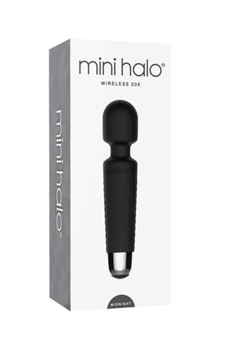 Mini Halo Midnight – Rechargeable Wand Massager with 20 Vibration Patterns Black > Vibrators > Mini Vibrators