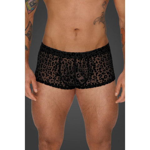 Leopard Flock Short Shorts for Men Stylish Comfortable Casual Wear Mens Apparel