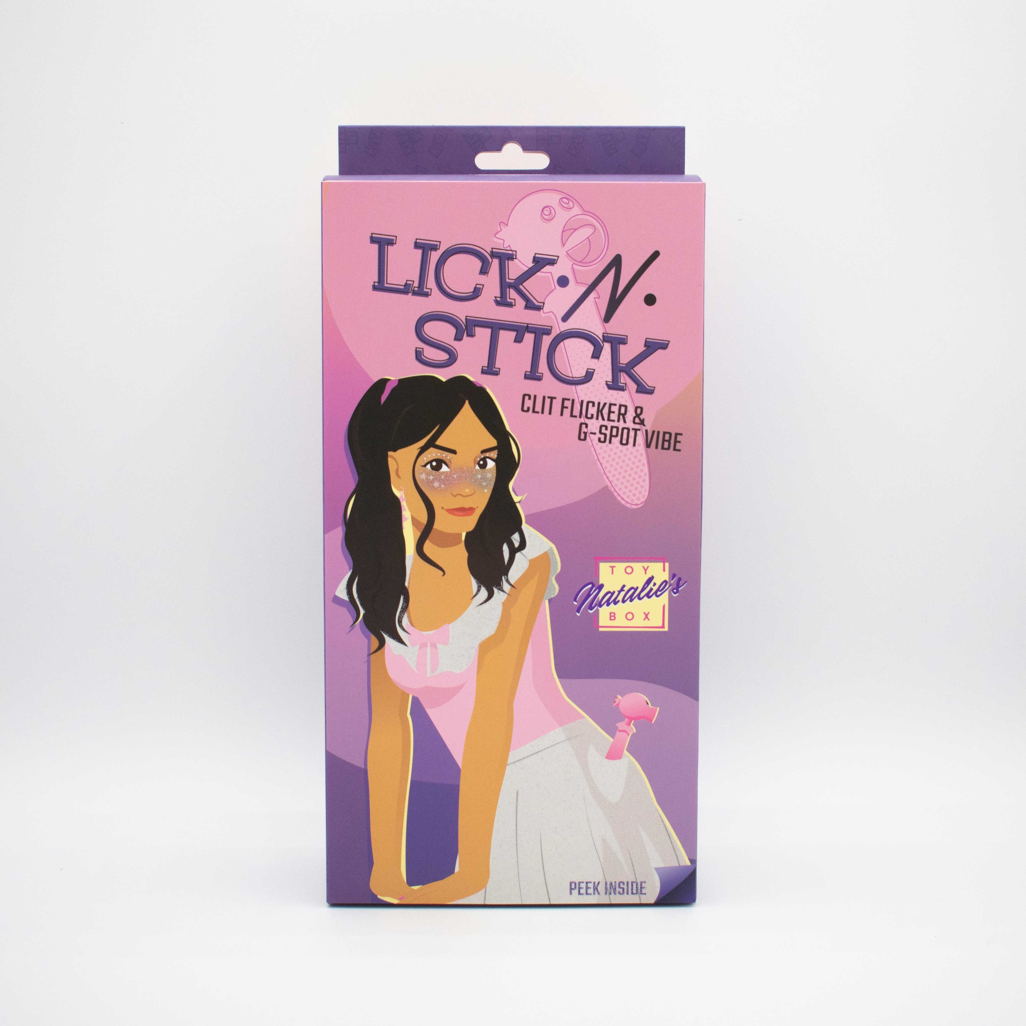 Lick n Stick Pink Clit Flicker and G-Spot Vibrator Toy Finger Stimulator