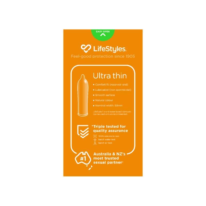 LifeStyles Ultra Thin – Micro-Thin Lubricated Condoms 53mm 20 Pack Secondary image
