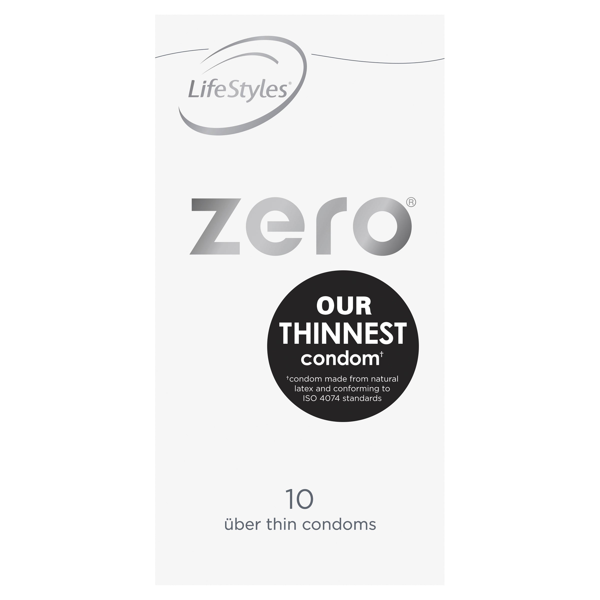 LifeStyles Zero Thin Lubricated Condoms – 52mm Condom 10 Pack Secondary image