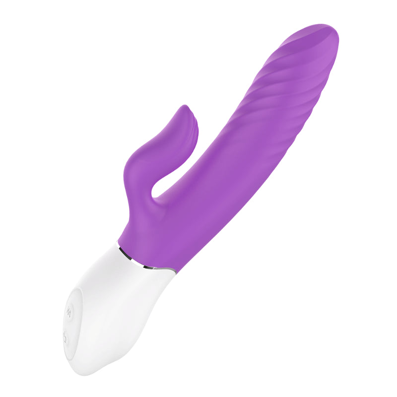 Lighter Thrusting Rabbit Vibrator Purple 8 Inch Length Secondary image