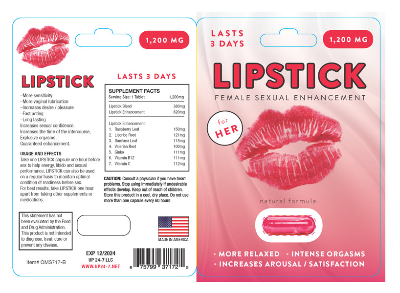 Lipstick Female Libido Enhancement Pills 1200mg Natural Ingredients Energy and Desire Supplement Secondary image