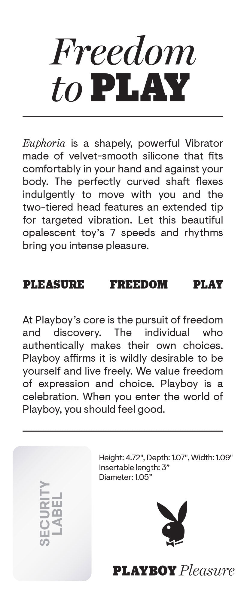 Playboy Pleasure Euphoria Opal 12 cm USB Rechargeable Mini Vibrator Purple Vibrators