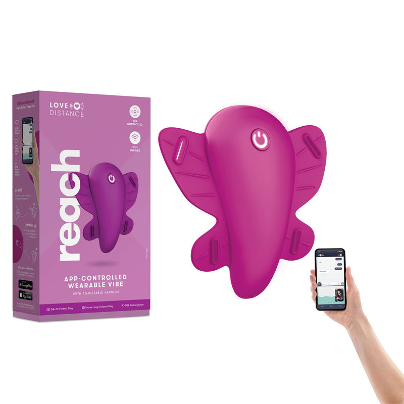 Love Distance REACH Rose Strap-On Stimulator 7.5 Inch Secondary image