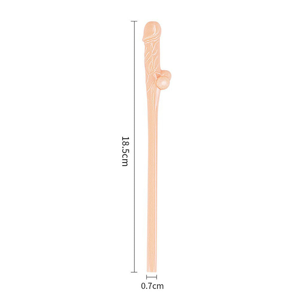Lovetoy Pack Of 9 Flesh Pink Willy Straws Party Favors > Novelties > Bachelor & Bachelorette Items