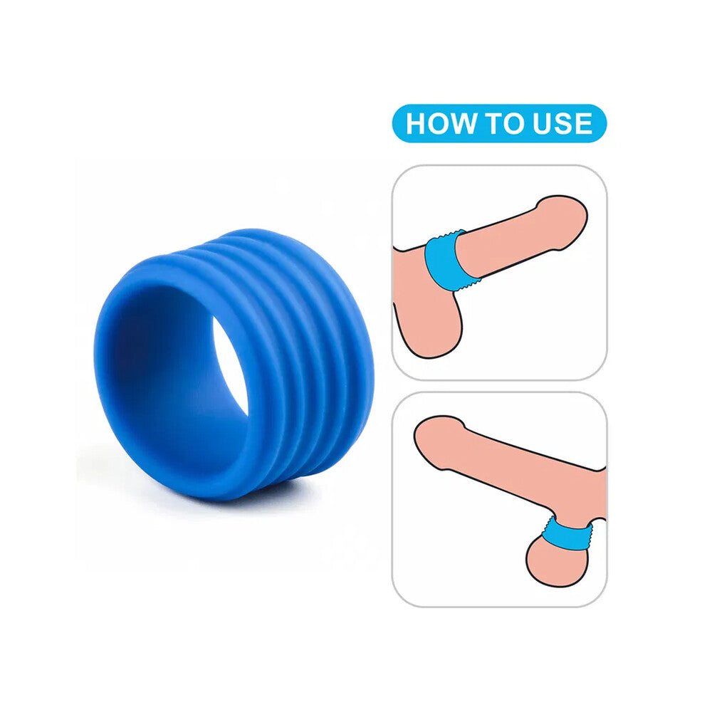 Deep Rib Grip Ring – Silicone Stretch Grip Ring > Cock Ring > Single