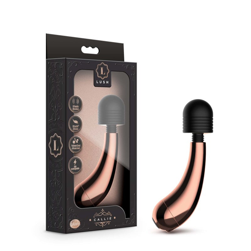 Lush Callie USB Rechargeable Mini Massager Wand for Relaxation and Soothing Vibes Rose Gold Electric Massager