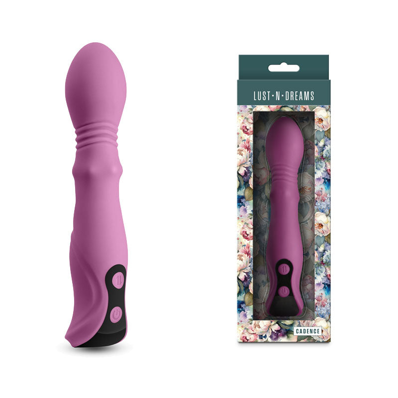 Lust N Dreams Cadence Blush 18.2 Centimeter USB Rechargeable Thrusting and Sliding Vibrator Purple DONGS Thrusting