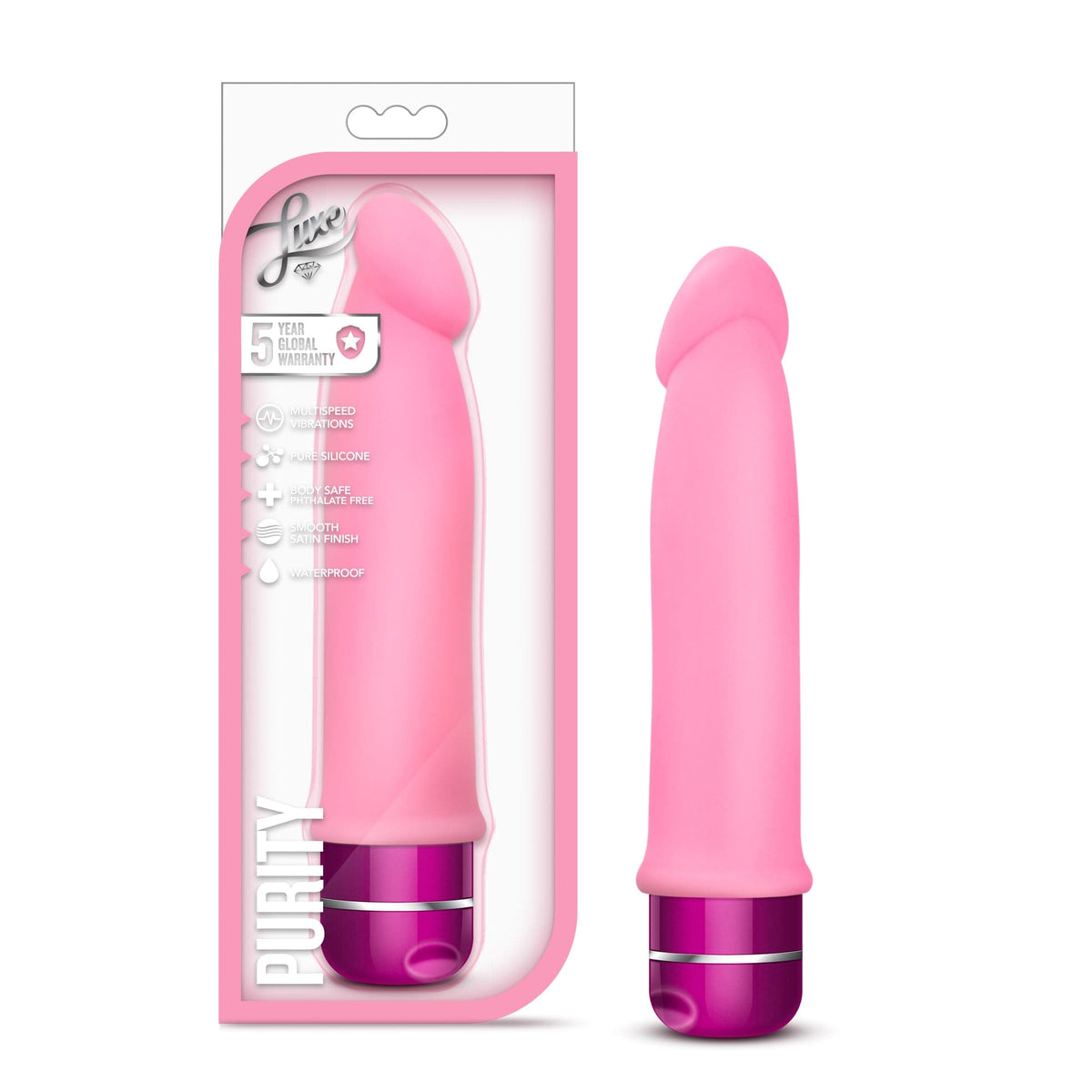 Luxe Purity 7.5 Inch Vibrator Pink