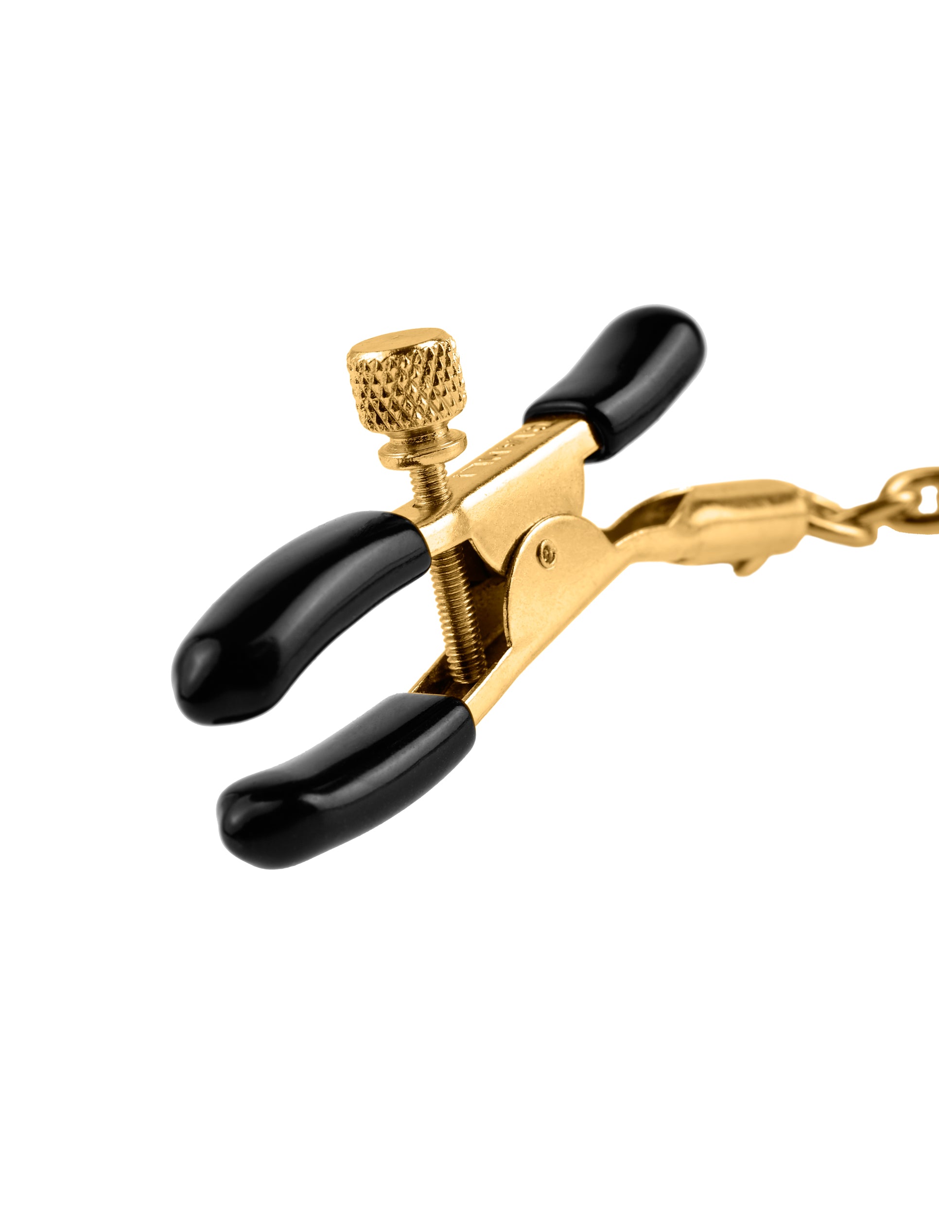 Fetish Fantasy Gold Chain Nipple Clamps - Adjustable Gold Clamps Nipple Clips