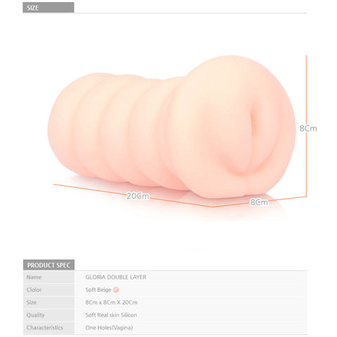 Masturbator Gloria Realistic Double Layer Pleasure Toy Strokers - Manual