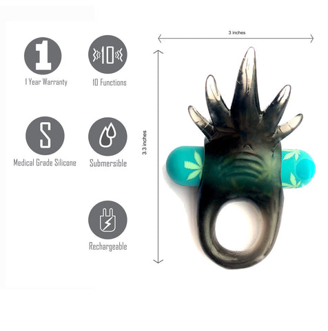 Maia Ziggy Hemp USB Rechargeable Vibrating Cock Ring Cock Rings Vibrating