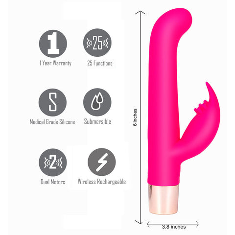 Maia Hailey Pro Rabbit Hot Pink Vibrator VIBRATORS-RABBIT
