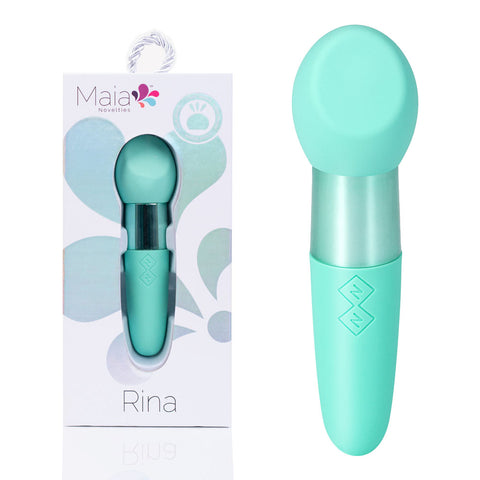 Rina Dual Motor Vibrator - Teal, 13 cm Stylish Pleasure Green BULLETS