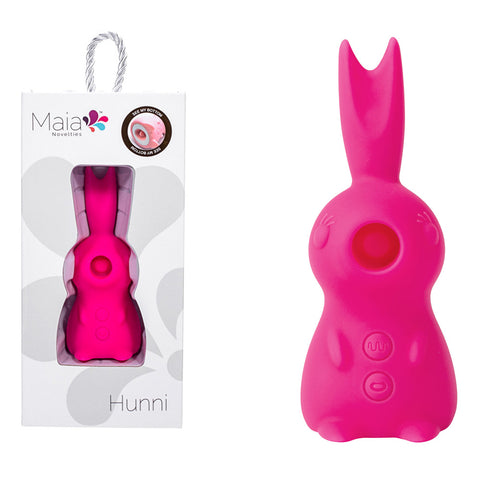 Maia HUNNI Vibrating Bunny 12cm Medical Grade Silicone Pink STIMULATORS