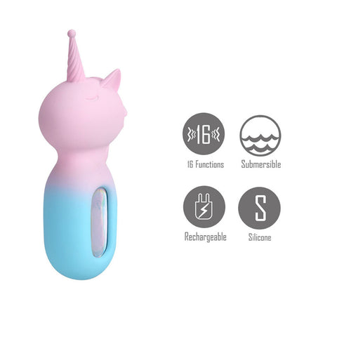 Maia Unie Pink Blue USB Rechargeable Unicorn Wand STIMULATORS