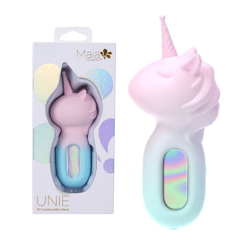 Maia Unie Pink Blue USB Rechargeable Unicorn Wand Coloured STIMULATORS