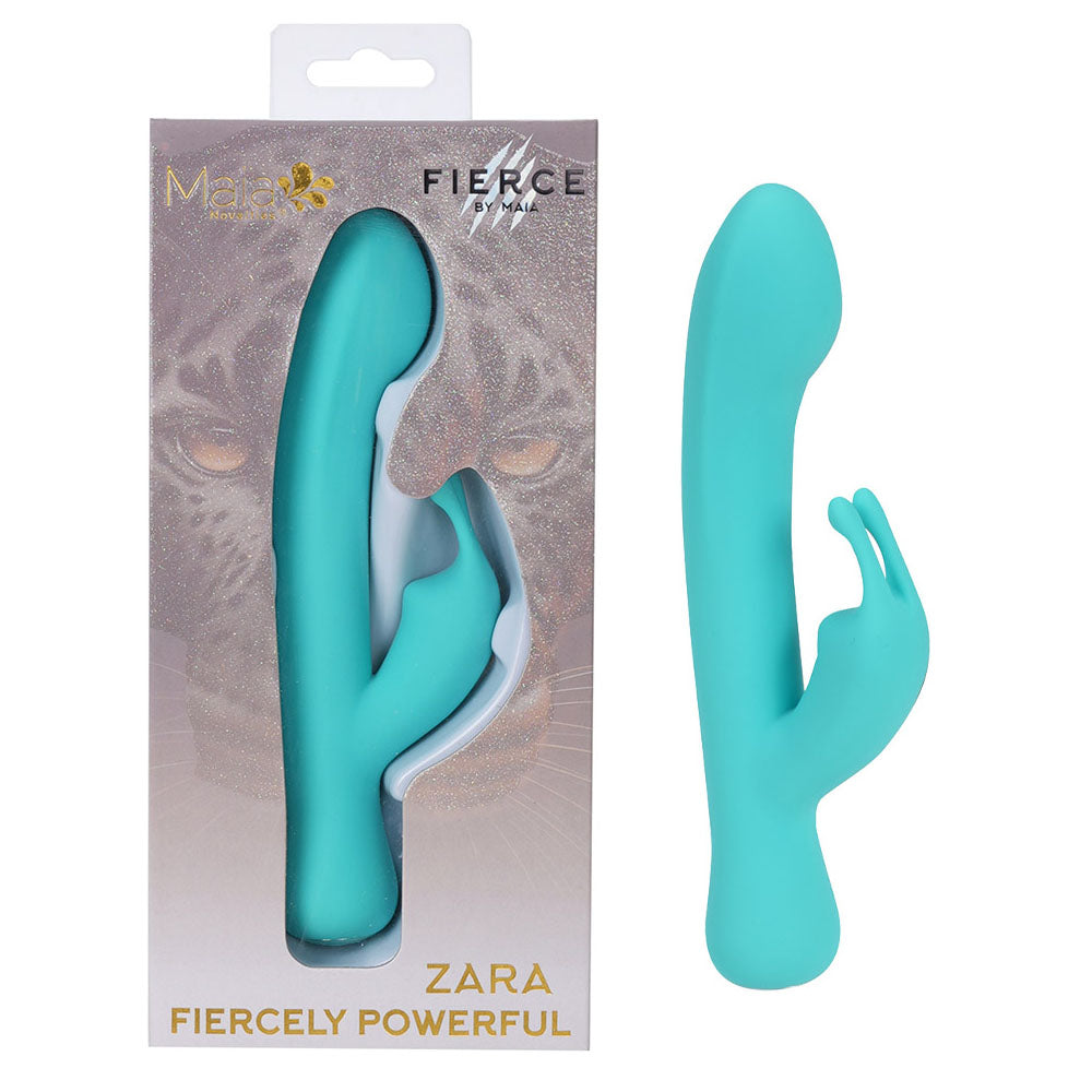 Maia Zara Teal 17.1 cm USB Rechargeable Rabbit Vibrator Teal VIBRATORS-RABBIT