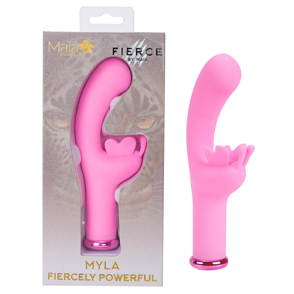 Maia Myla 15.9 cm USB Rechargeable Silicone Butterfly Vibrator Pink VIBRATORS-RABBIT