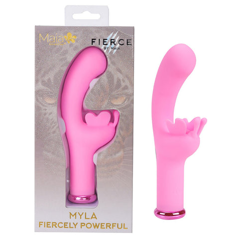 Maia Myla 15.9 cm USB Rechargeable Silicone Butterfly Vibrator Pink VIBRATORS-RABBIT