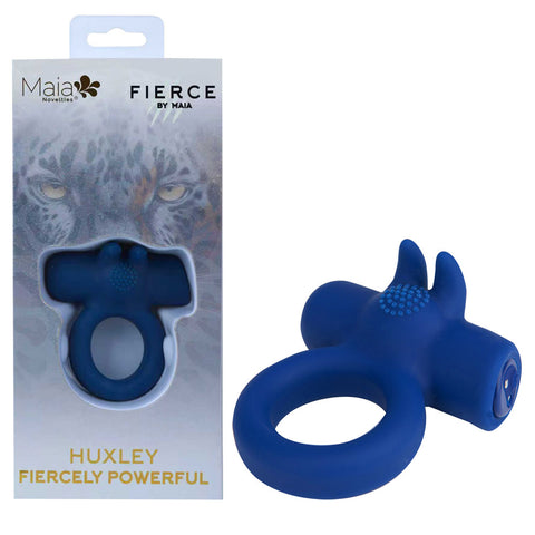 Maia Huxley – USB Rechargeable Strong Vibrating Liquid Silicone Cock Ring Blue Cock Rings Vibrating