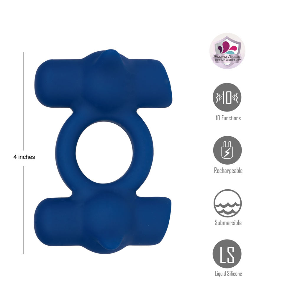 Maia Ronan USB Rechargeable Dual Vibrating Liquid Silicone Cock Ring Secondary image