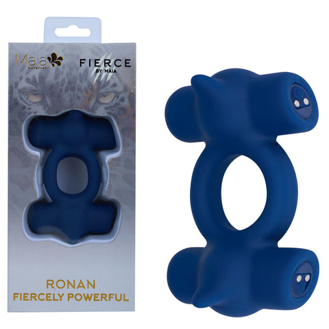 Maia Ronan USB Rechargeable Dual Vibrating Liquid Silicone Cock Ring – Powerful Dual Bullet Vibrating Cock Ring Blue Cock Rings Vibrating