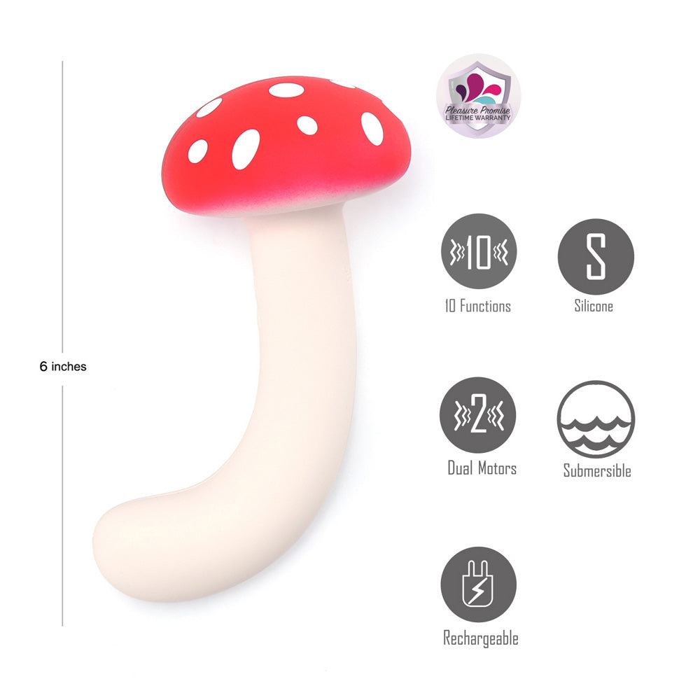 Maia Alice – USB Rechargeable Dual Motor Vibrating Mushroom 15.2 cm > Vibrators > Unconventional