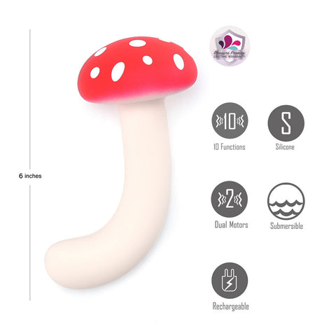 Maia Alice – USB Rechargeable Dual Motor Vibrating Mushroom 15.2 cm > Vibrators > Unconventional