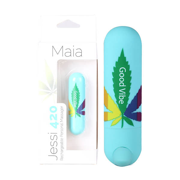 Maia Jessi 420 Teal 7.6 cm USB Rechargeable Bullet Vibrator Blue BULLETS