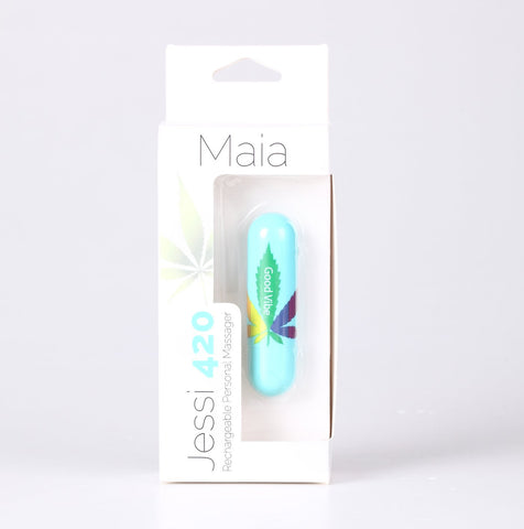 Maia Jessi 420 Teal 7.6 cm USB Rechargeable Bullet Vibrator BULLETS